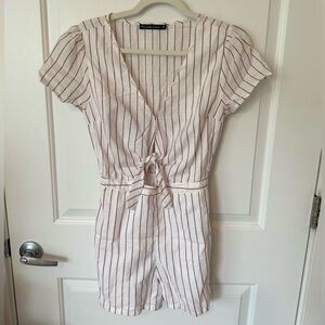 Abercrombie & Fitch Striped Tie-Front Romper, Women’s M